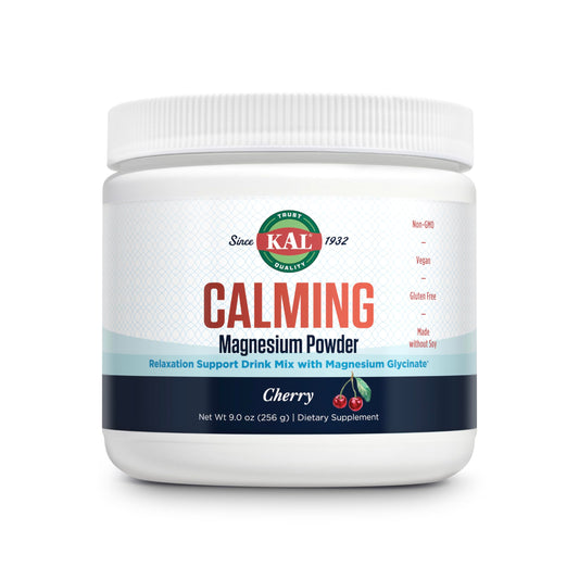 KAL Calming Magnesium Powder Cherry Flavor bottle front view