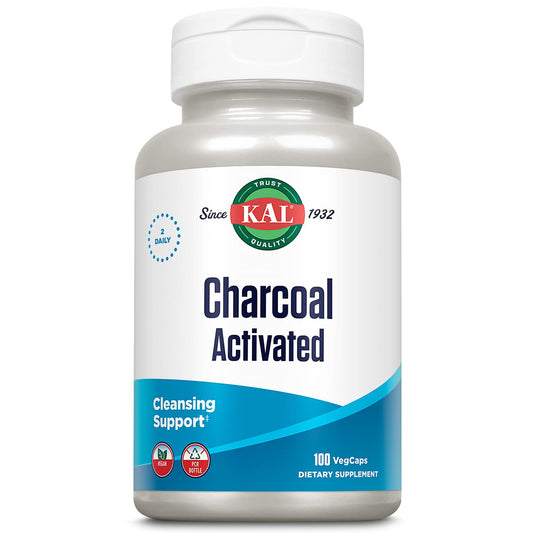 KAL Charcoal Activated Coconut Shell 280mg bottle - 100 count