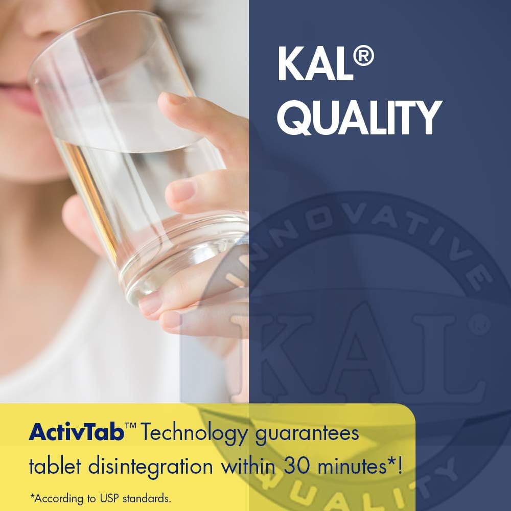 Bottle and packaging of KAL DHEA Vegetarian Tablets 25 mg 60 count