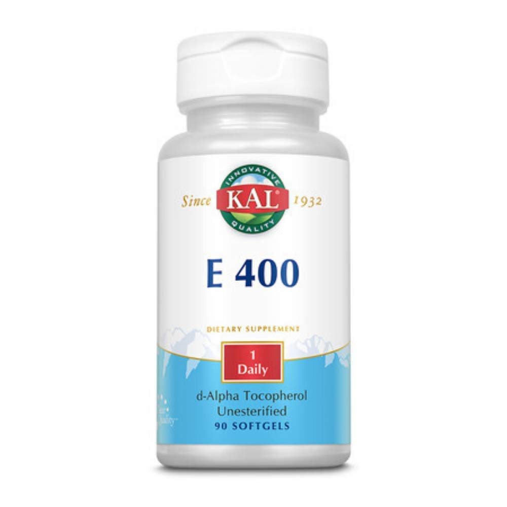 Kal E-400 D-Alpha Tocopherol Softgels 90-count bottle