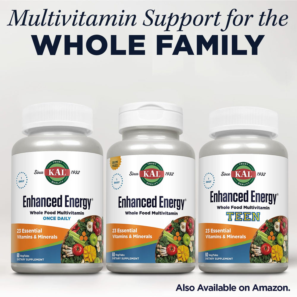 Kal Enhanced Energy 90 Count packaging and bottle