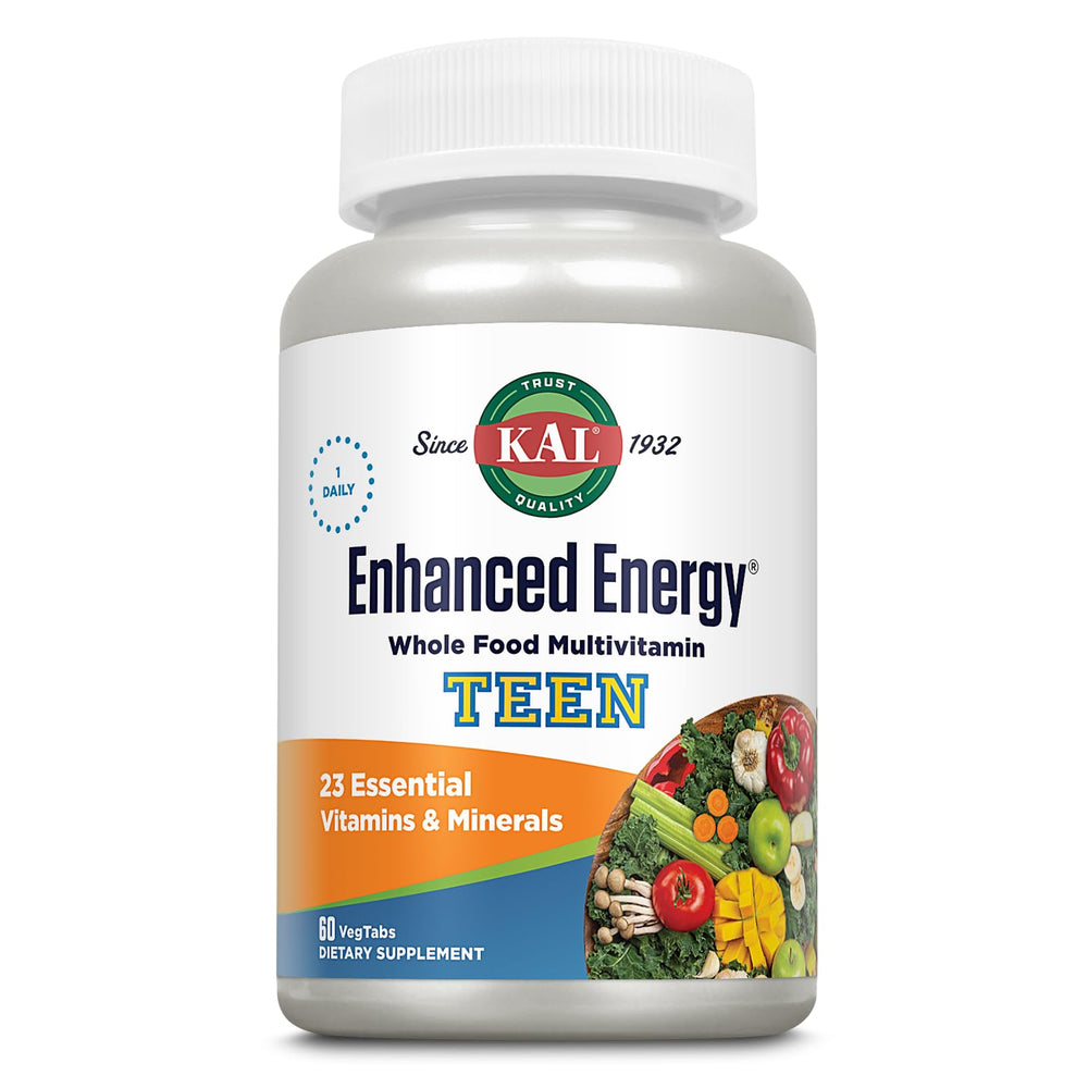 Bottle of Kal Enhanced Energy for Teens Tablets 60 Count
