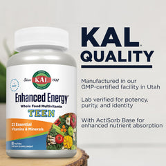 Illustration of organic ingredients in Kal Enhanced Energy for Teens