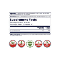 Zinc citrate chelate molecule illustrating zinc bound with citric acid
