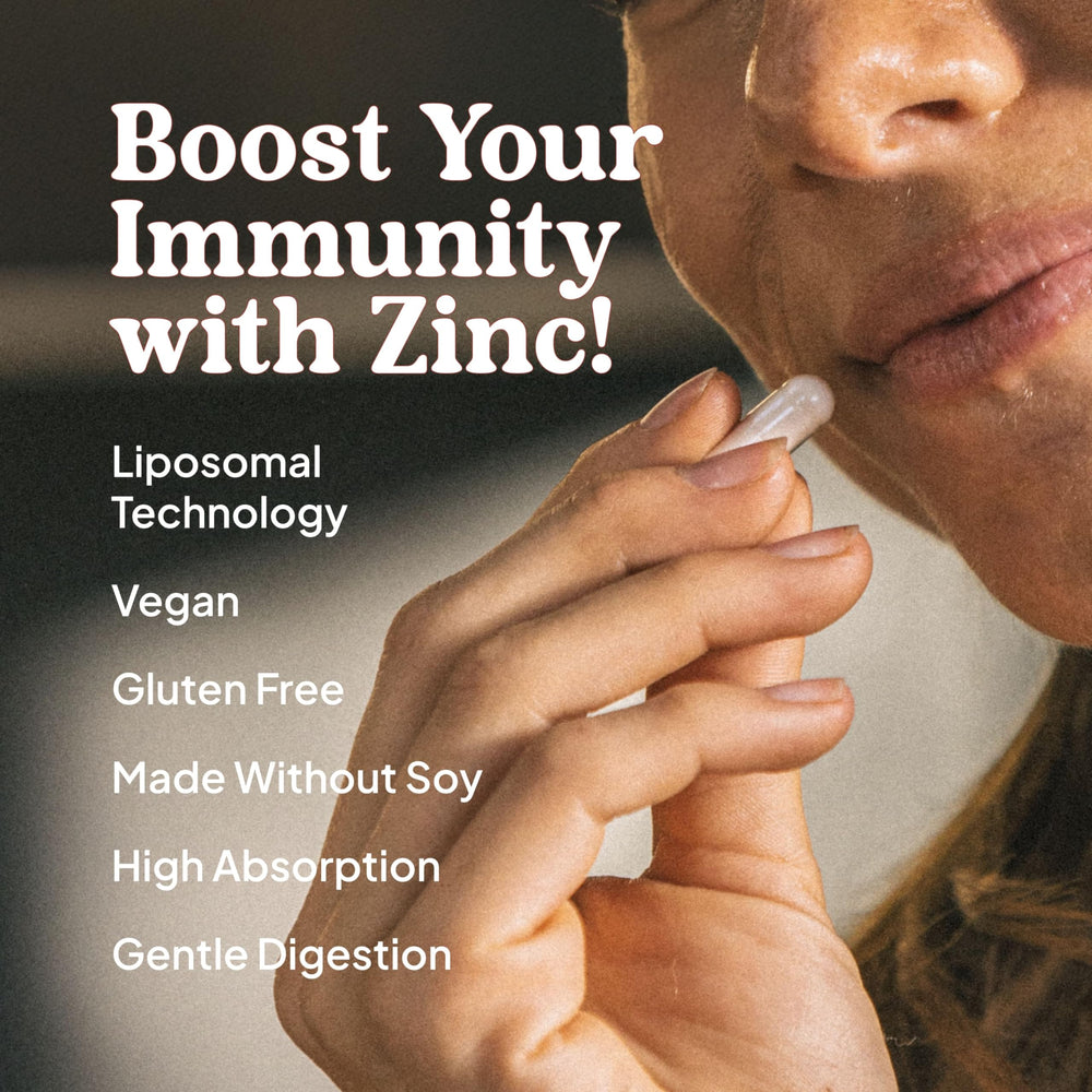 Liposomal zinc particle encapsulation for enhanced absorption