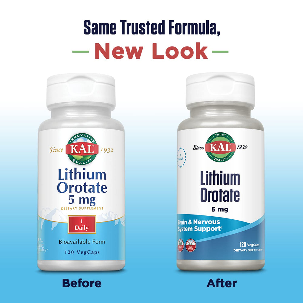 Illustration showing 5 mg lithium per VegCap serving
