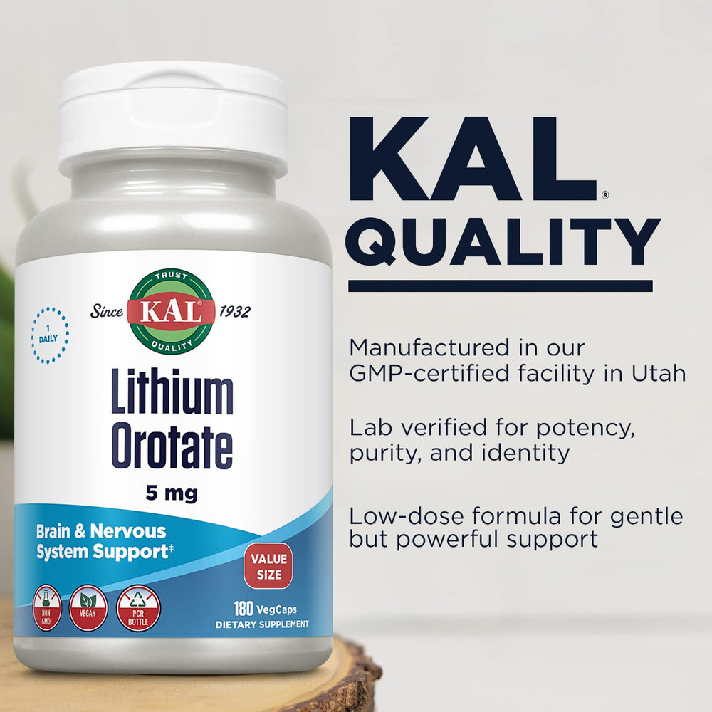 Close-up of Lithium Orotate 5mg VegCaps