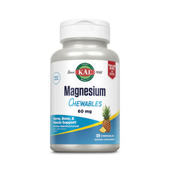 KAL Magnesium Chewables pineapple flavor bottle front