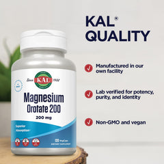KAL Magnesium Orotate 200 mg ingredients panel