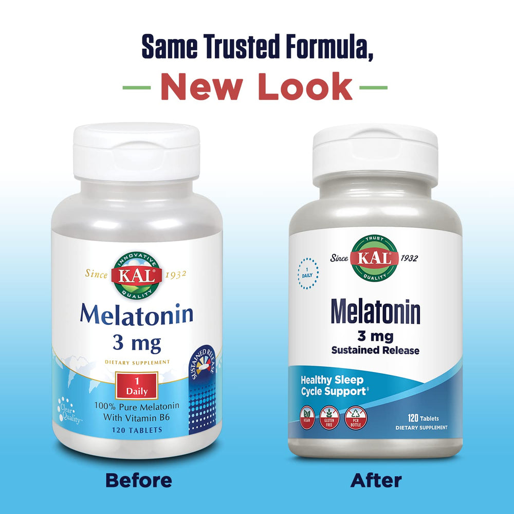 KAL Melatonin 3mg label close-up