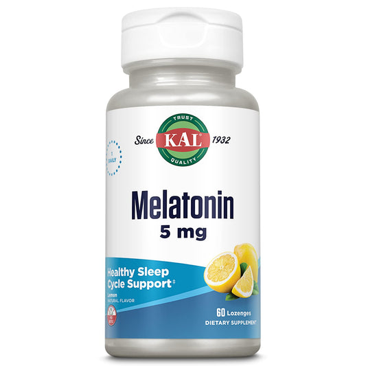 KAL Melatonin 5mg lemon lozenges bottle