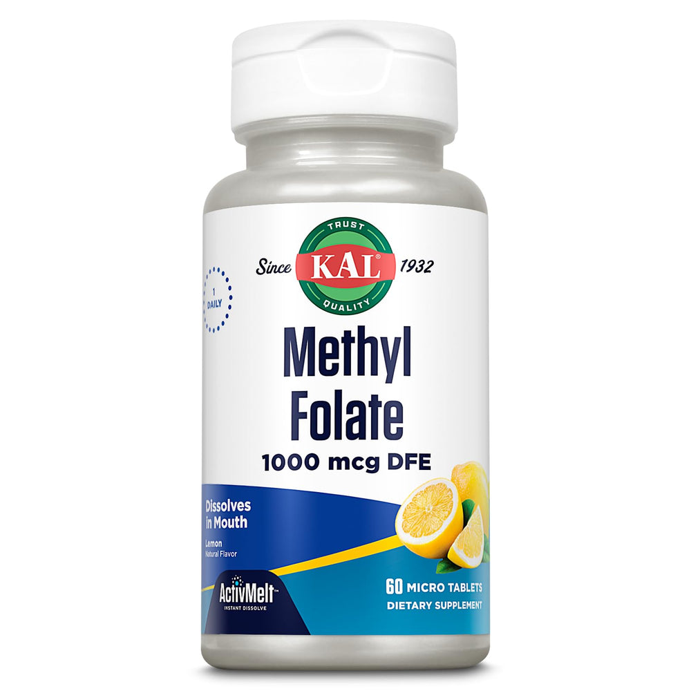 KAL Methyl Folate 1000 mcg ActivMelt bottle and packaging
