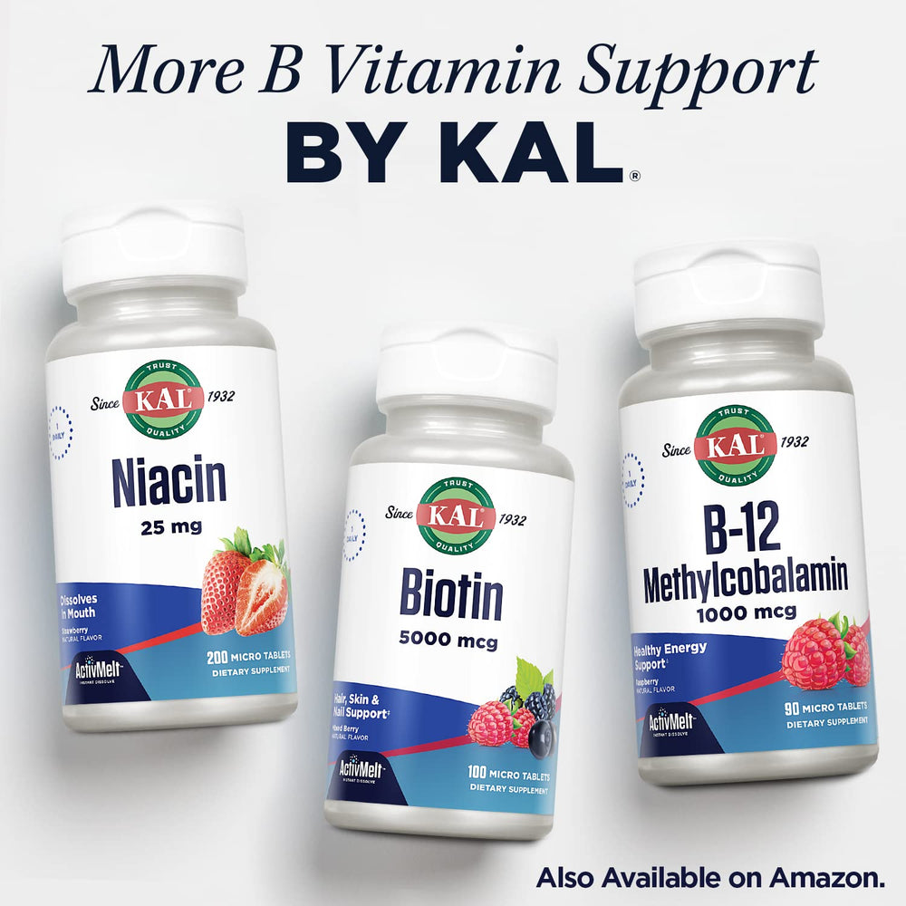 KAL Methyl Folate bottle with 90 tablets label