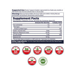 Nutritional panel and ingredients on KAL Radiant Magnesium Powder label