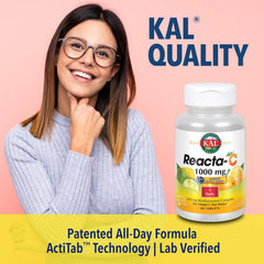 Serving of KAL Reacta-C tablets with a glass of water