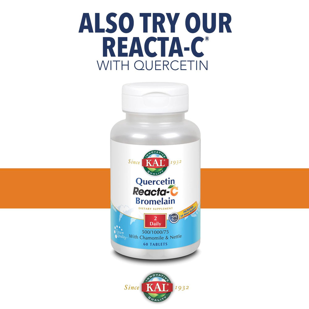 KAL Reacta-C with Bioflavonoids 60-count bottle on white background