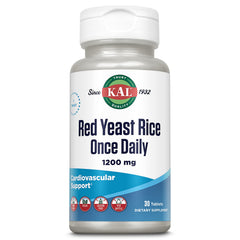 KAL Red Yeast Rice bottle with 1200 mg per tablet label