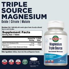 Close-up of magnesium tablets illustrating citrate, malate, and oxide