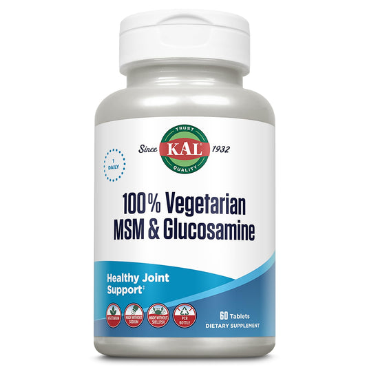 Bottle of KAL 100% Vegetarian MSM & Glucosamine