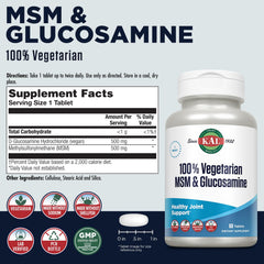 KAL Vegetarian MSM & Glucosamine product label