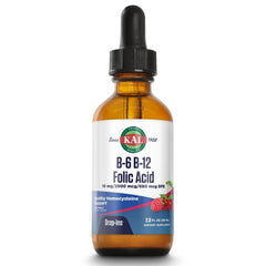 KAL Vitamin B-6 B-12 Folic Acid DropIns berry flavor bottle front view