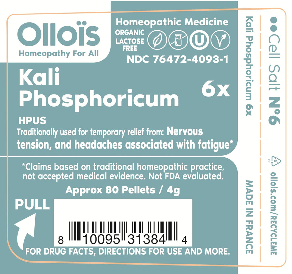 Bottle of Kali Phosphoricum 6X OLLOIS Organic & Vegan Cell Salt