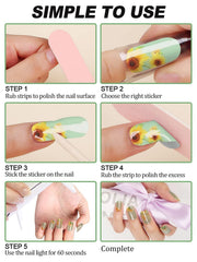 Kalolary Daisy nails under LED/UV lamp during cure