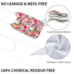 Material layers: organic cotton, breathable polyester and oil-proof membranes