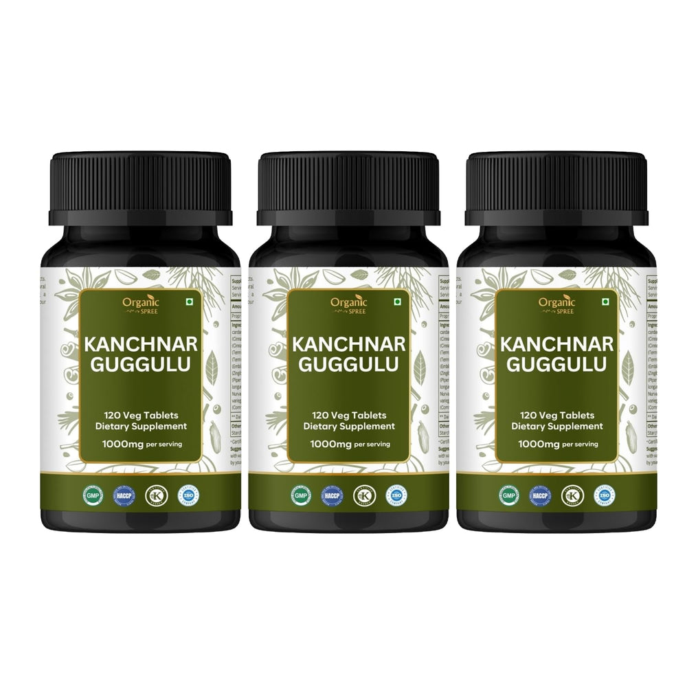 Organic Spree Kanchnar Guggulu 120 Tablets bottle – front view