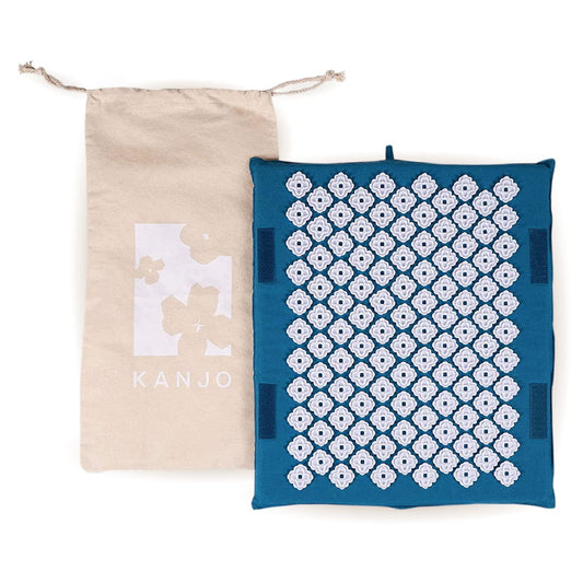Kanjo memory foam acupressure foot mat with standing desk setup