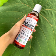 Kapuluan coconut oil pulling mouthwash bottle and packaging