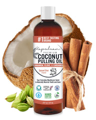 Kapuluan coconut oil pulling mouthwash bottle with spearmint and lime flavor