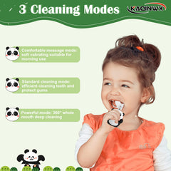 KAQINWX Kids U Shaped toothbrush panda design side view
