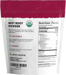 Close-up of organic beet root powder texture
