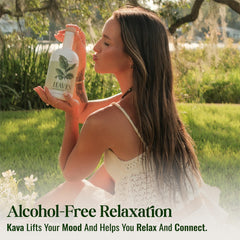 Kava Haven Non Alcoholic Spirit bottle close up kavalactones per serving