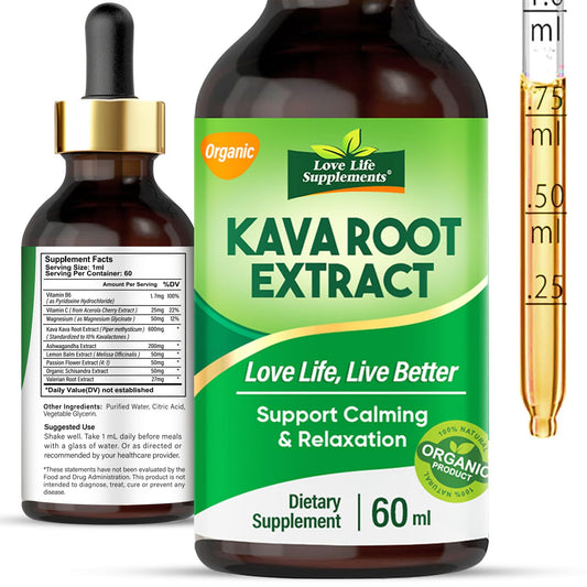 Bottle of Kava Kava root extract drops