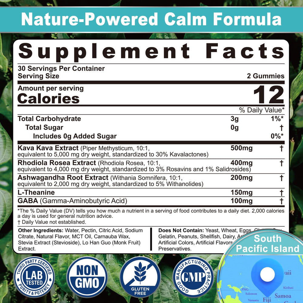 Kava Kava Gummies bottle with label