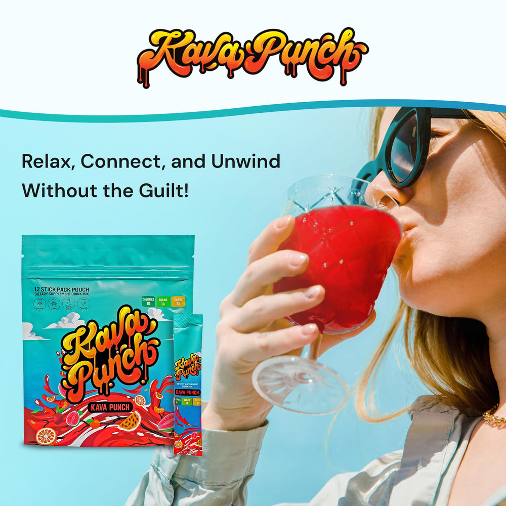 KAVA PUNCH on-the-go display pack in retail setting