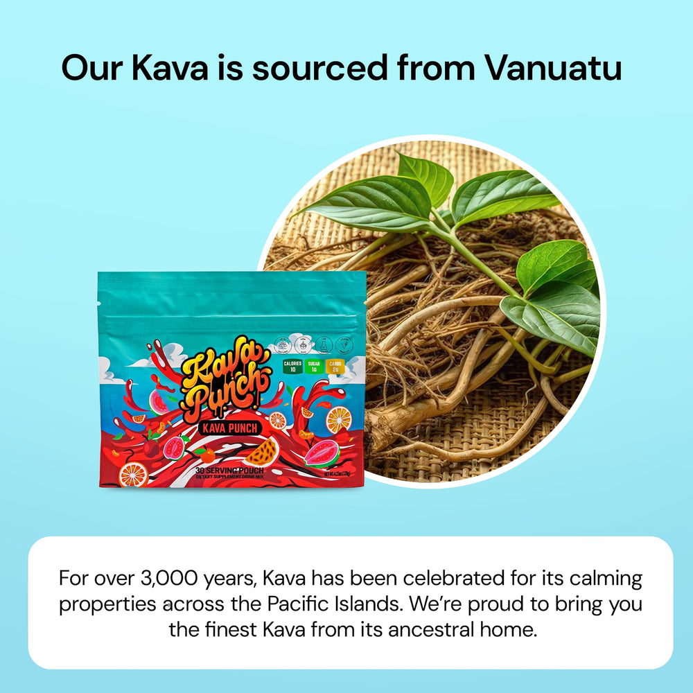 Kava Punch mocktail idea with fruit and glass