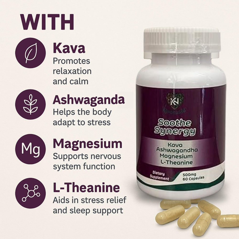60-count Kavanuatu Kava Capsules bottle, 500mg per capsule