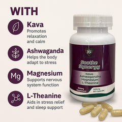 60-count Kavanuatu Kava Capsules bottle, 500mg per capsule