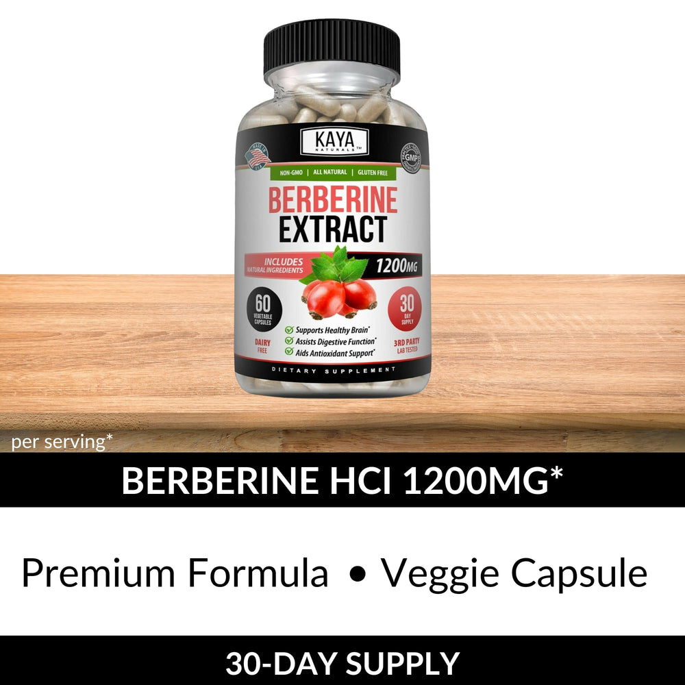 Close-up of Berberine HCL capsules