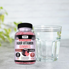 Hair, skin and nails health concept with gummies