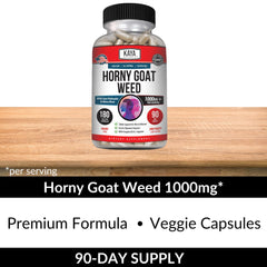 Product label close up Kaya Naturals Horny Goat Weed Extract