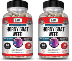 Kaya Naturals Horny Goat Weed with Maca bottle front view