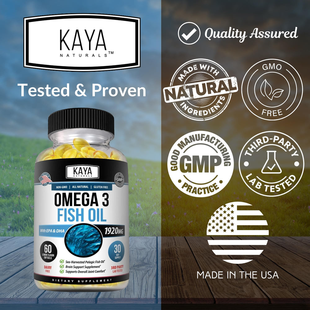 Sea-harvested pelagic fish oil illustration for Kaya Naturals