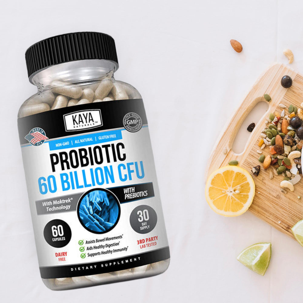 Kaya Naturals Probiotic bottle displayed on a surface