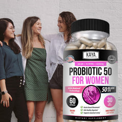 Unpacked Kaya Naturals probiotic box and capsules