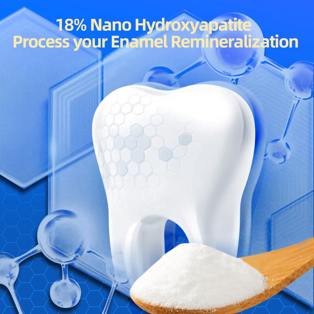 Illustration of 18% Nano-Hydroxyapatite remineralizing toothpaste