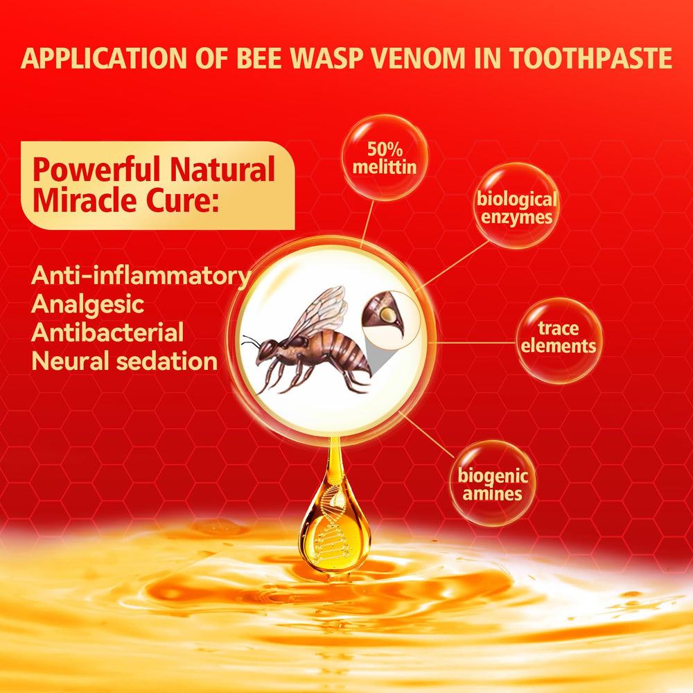 KeLeek toothpaste label featuring bee and wasp venom